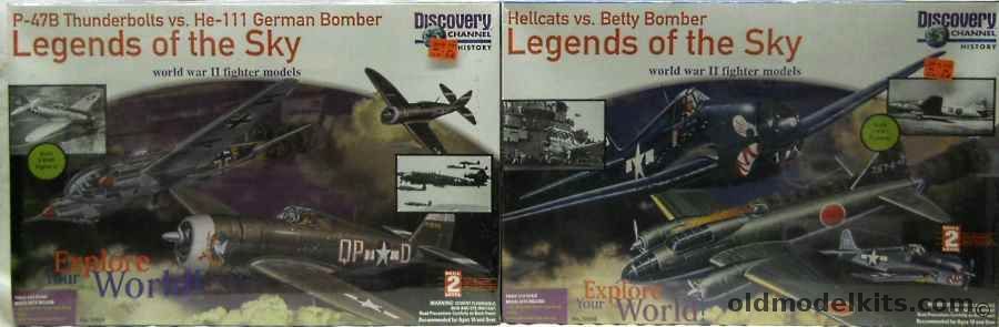 Lindberg 1/72 TWO P-47B Thunderbolts and He-111 / TWO F6F Hellcats and Japanese  Betty G4M2 Legends of The Sky Issues, 70959 plastic model kit